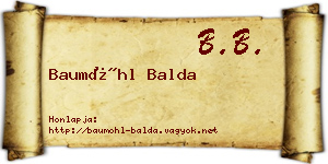 Baumöhl Balda névjegykártya